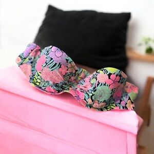Victoria’s Secret Strapless Neon Floral Bikini Top